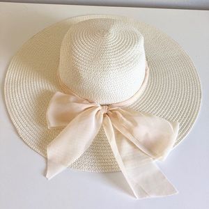 Straw Floppy Sun Hat with Chiffon Sash